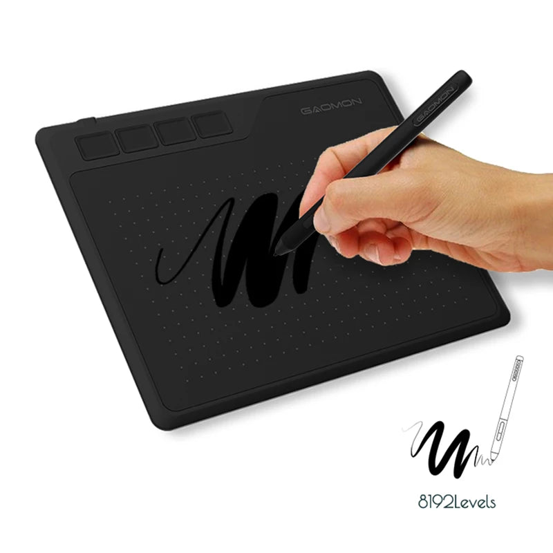 GAOMON S620 6.5 x 4" Digital Graphic Tablet for Drawing Painting&Game OSU, 8192 Level Pen Tablet Support Android/Windows/Mac OS