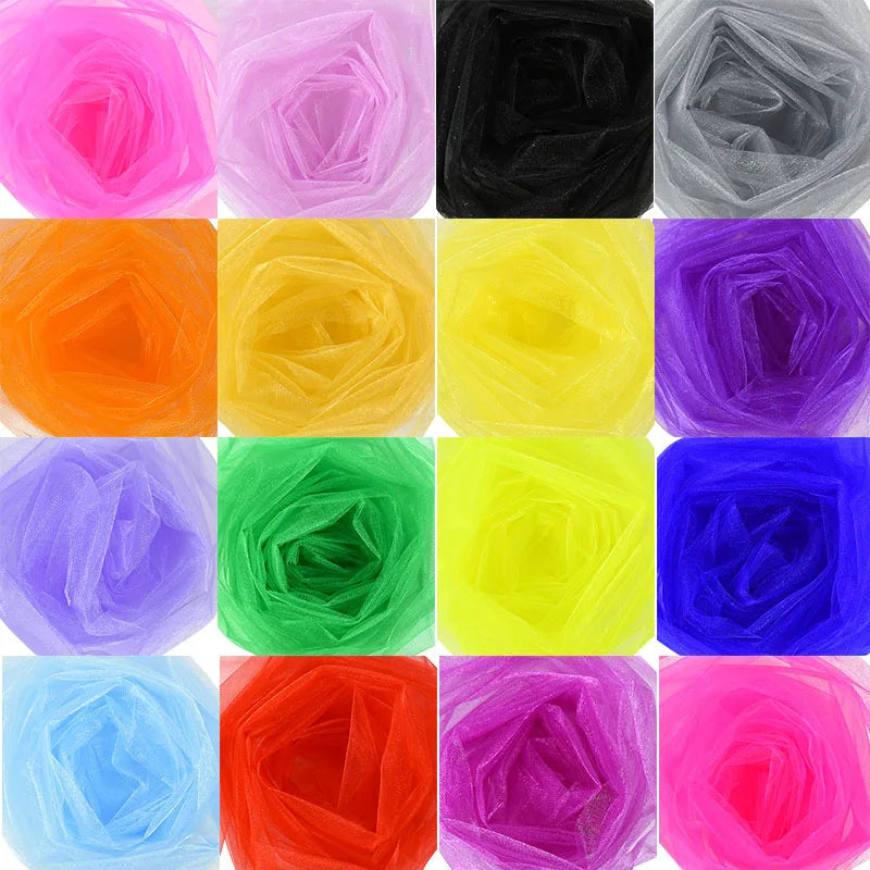 5/10m Wedding Decoration Tulle Roll Crystal Organza Sheer Fabric For Birthday Party Backdrop Wedding Chair Sashes Decor Yarn