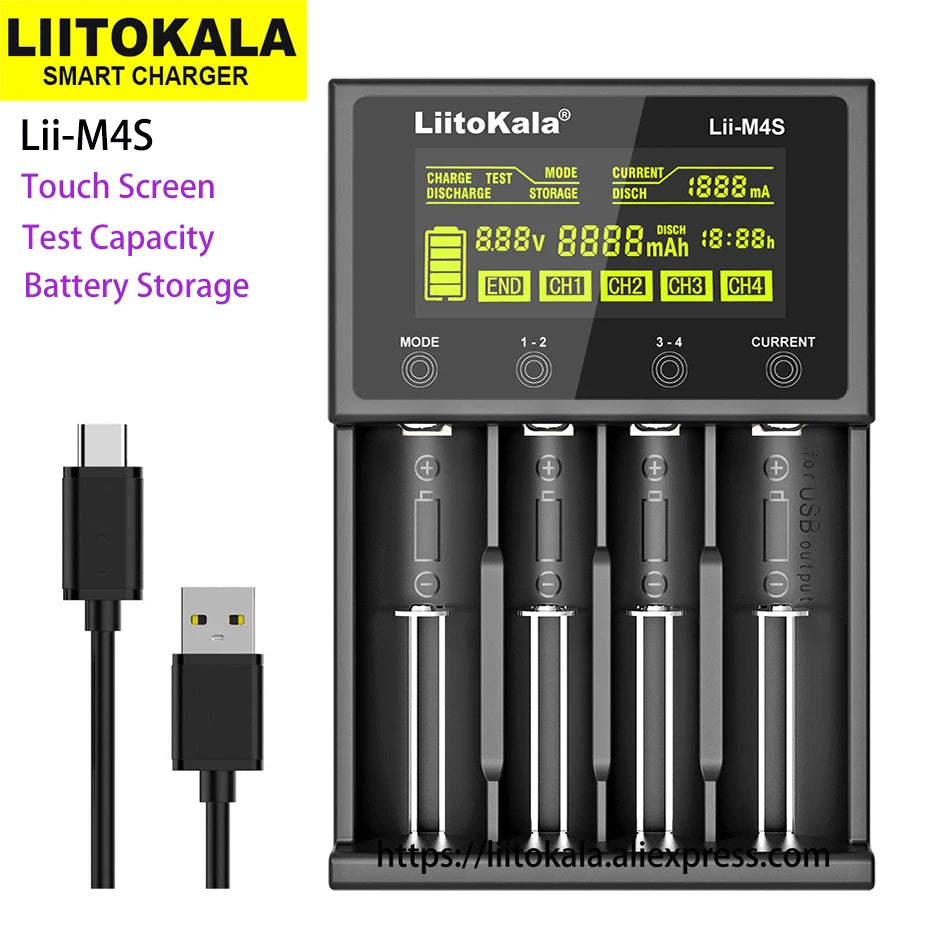 LiitoKala Lii-PD4 Lii-PD2 Lii-402 Lii202 LiiM4S 18650 Charger Universal Smart Charger for 26650 18650 21700 18500 AA AAA battery